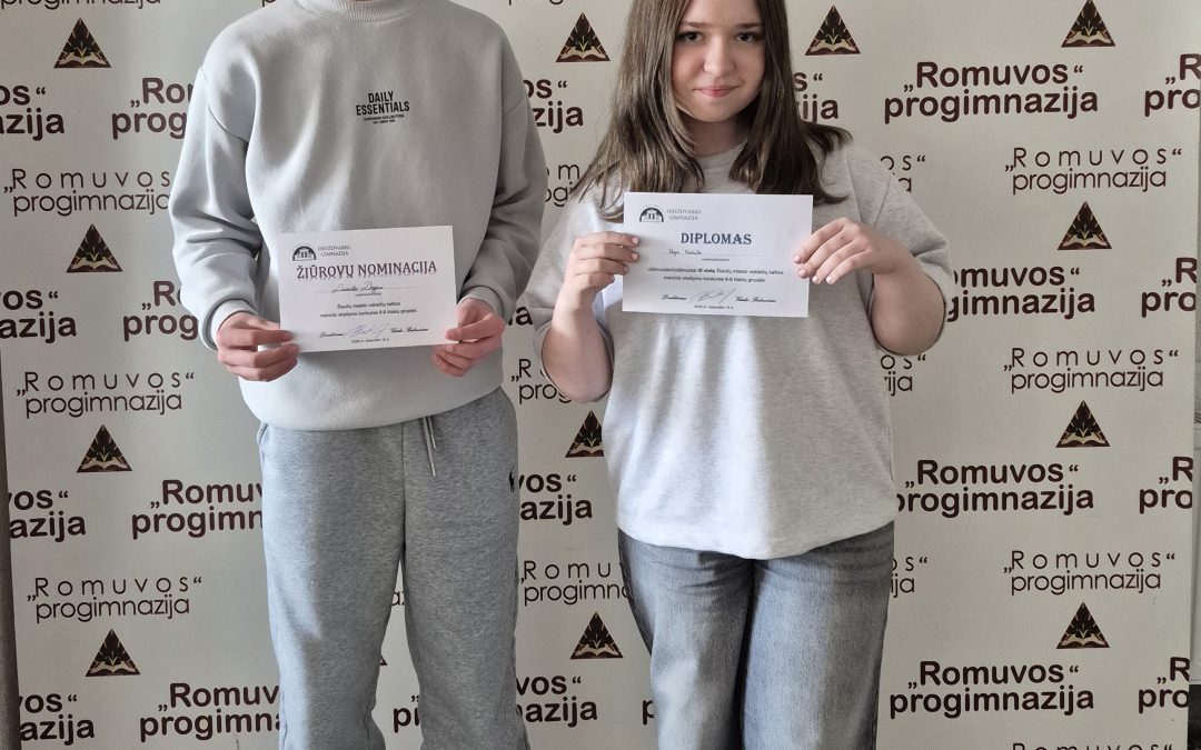 Ugnės Norkutės III vieta ir Deivido Dagio įvertinimas Šiaulių miesto vokiečių kalbos meninio skaitymo konkurse