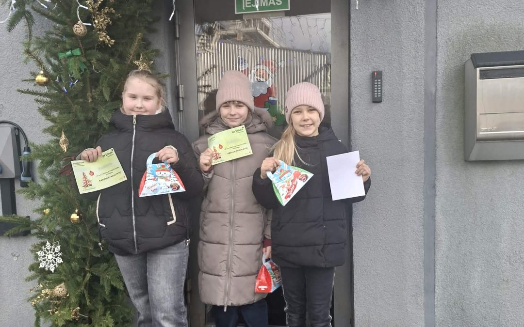 3b VDM klasės mokinės dalyvavo konkurse „Tvarios Kalėdos su Artilux akademija“